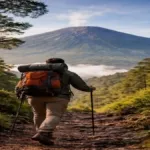 Ilustrasi pendaki di Gunung Slamet, Jawa Tengah.