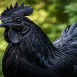 Ayam Cemani dengan bulu hitam legam yang menjadi ciri khas ras langka asal Indonesia.