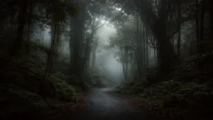 Ilustrasi hutan Alas Roban yang menyimpan banyak cerita mistis yang melegenda.