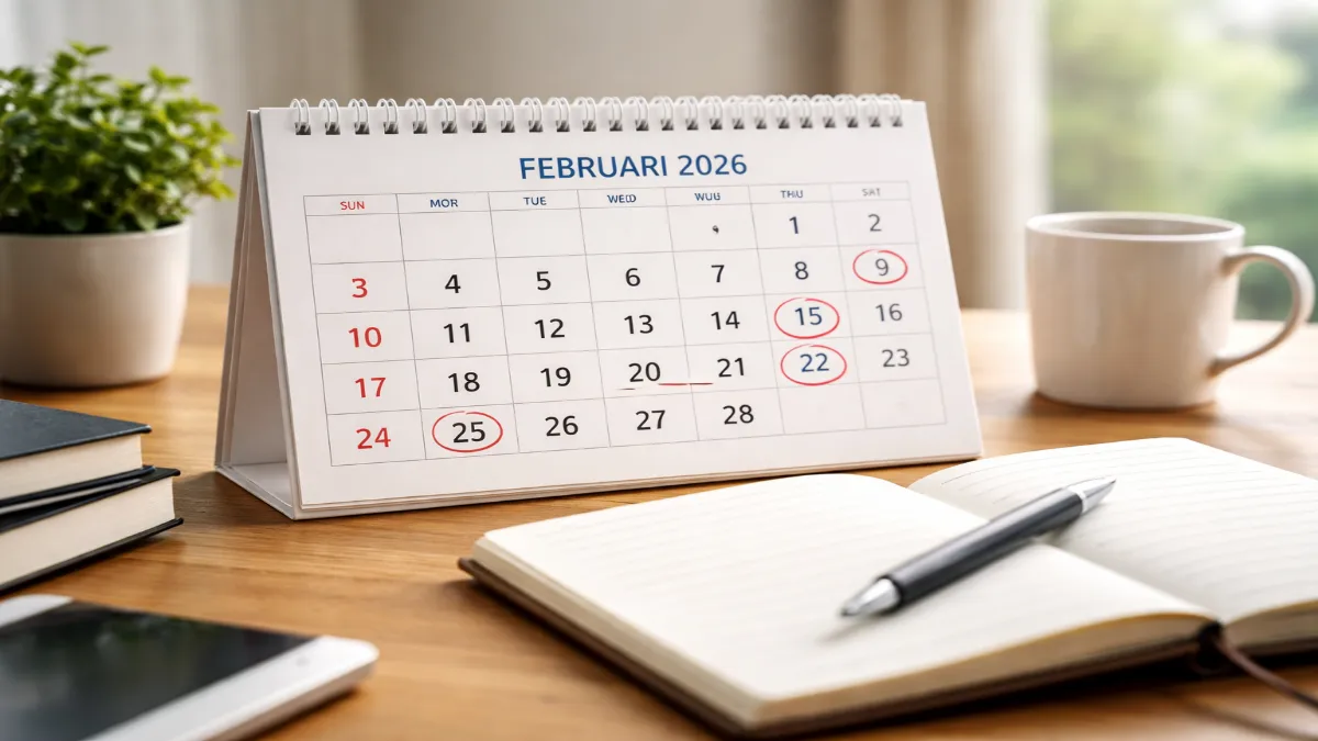 Kalender Februari 2026 digunakan sebagai penentuan hari baik